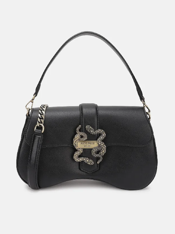 Just Cavalli Women Black Solid Sling Bag