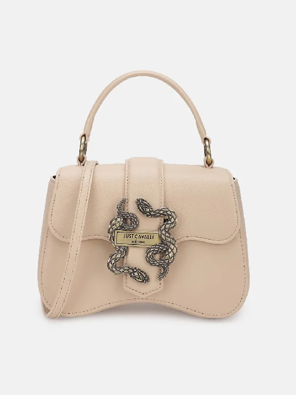 Just Cavalli Women Beige Solid Sling Bag