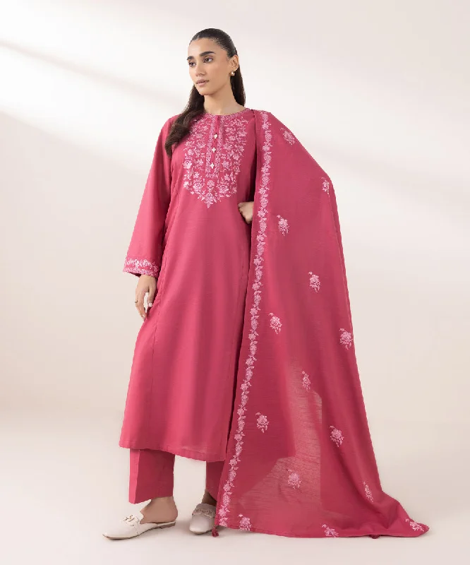 Embroidered Khaddar Dupatta