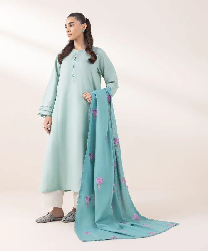 Embroidered Khaddar Dupatta