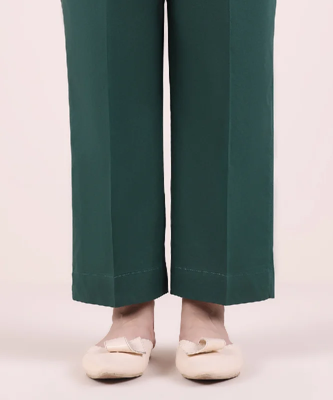 Solid Cambric Straight Pants