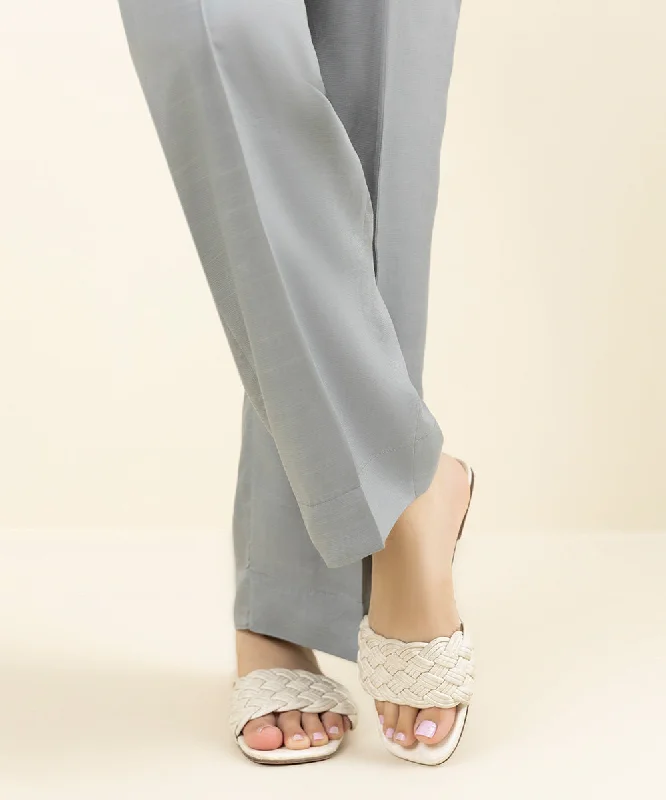 Raw Silk Straight Pants