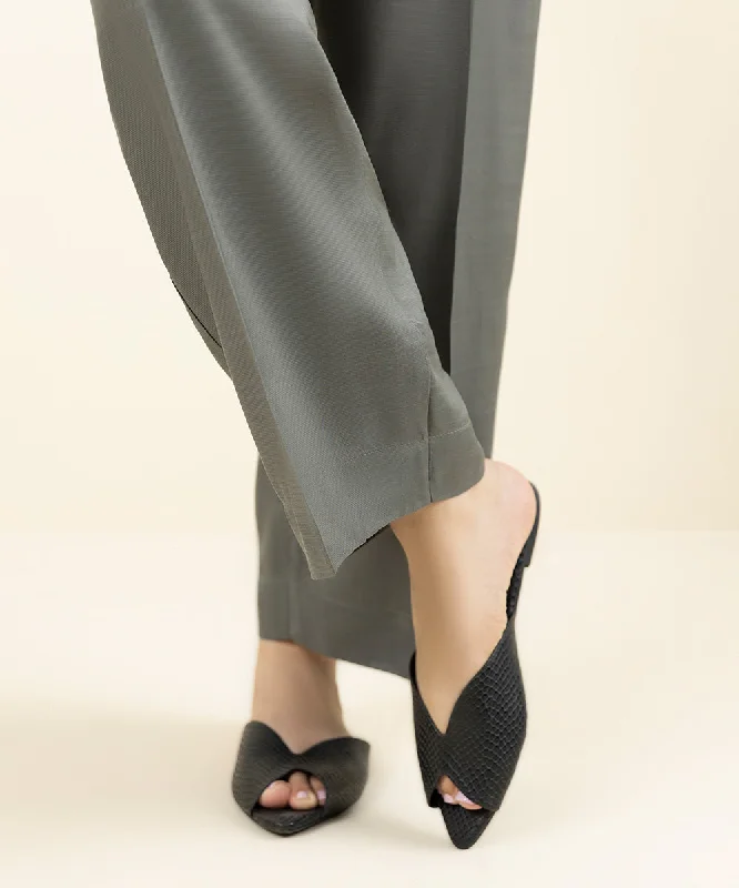 Raw Silk Straight Pants