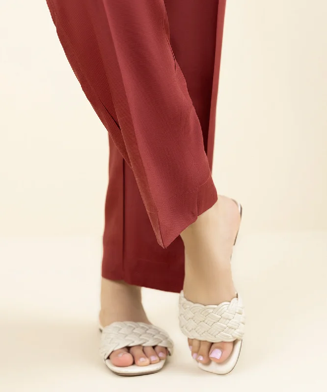 Raw Silk Straight Pants