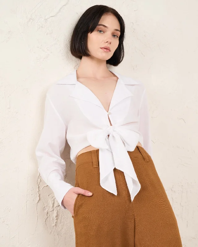 Liana White Collared Blouse