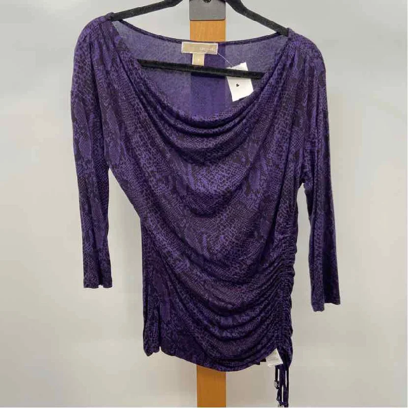 Michael Kors Women's Size S Purple Snakeskin Long Sleeve Shirt