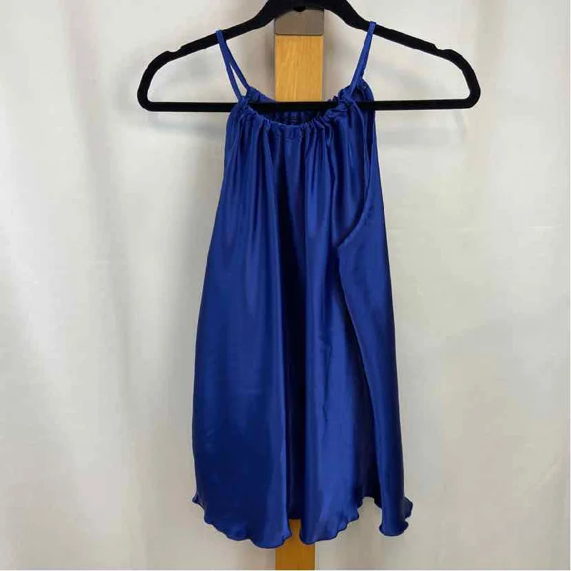 Tiana B. Women's Size L Blue Solid Sleeveless Shirt