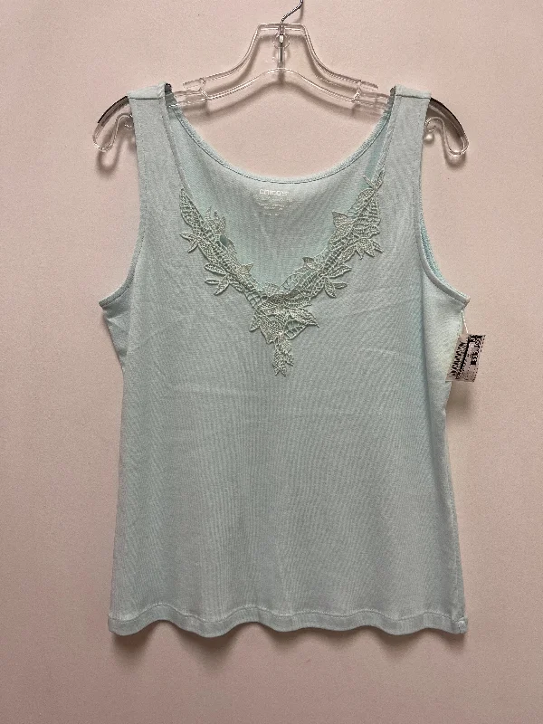 Top Sleeveless By Chicos In Green, Size: L