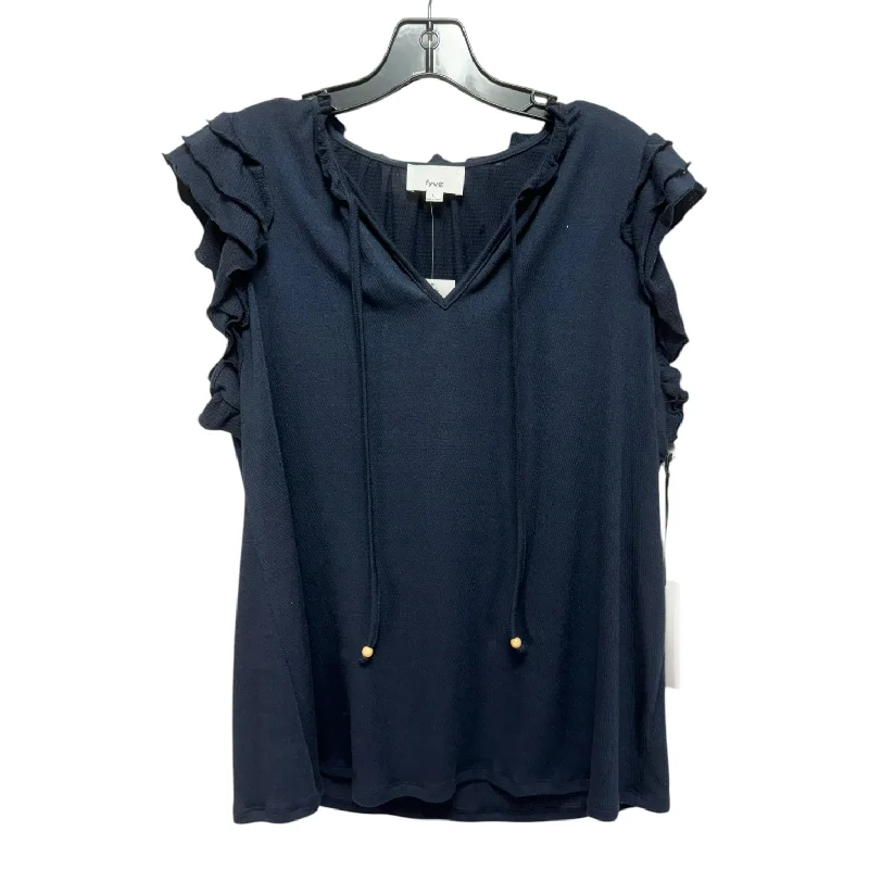 Top Sleeveless By Fyve In Navy, Size: L