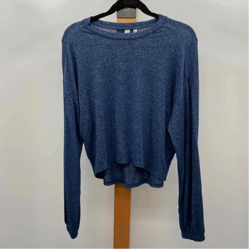 Zella Women's Size S Navy Heathered Long Sleeve Shirt