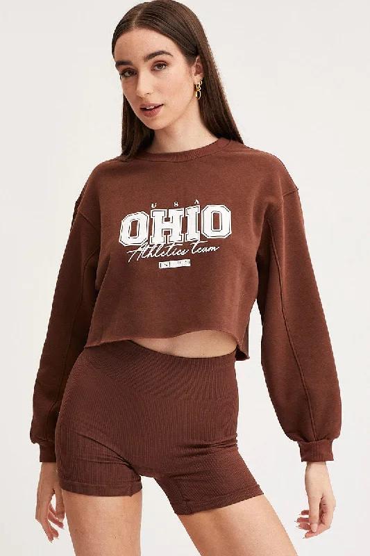 Brown Graphic Sweater