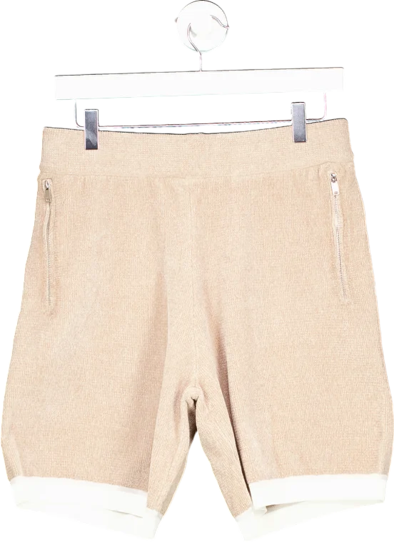 REISS Champagne Fielder-Chenille Baseball Shorts UK S