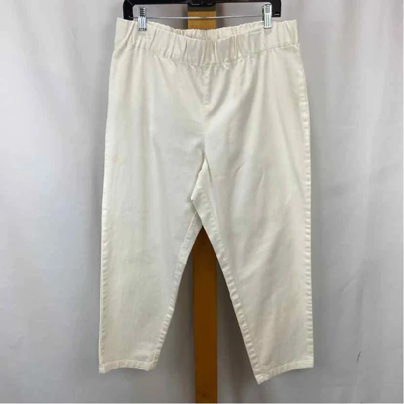 Soft Surroundings Women's Size L White Solid Pants