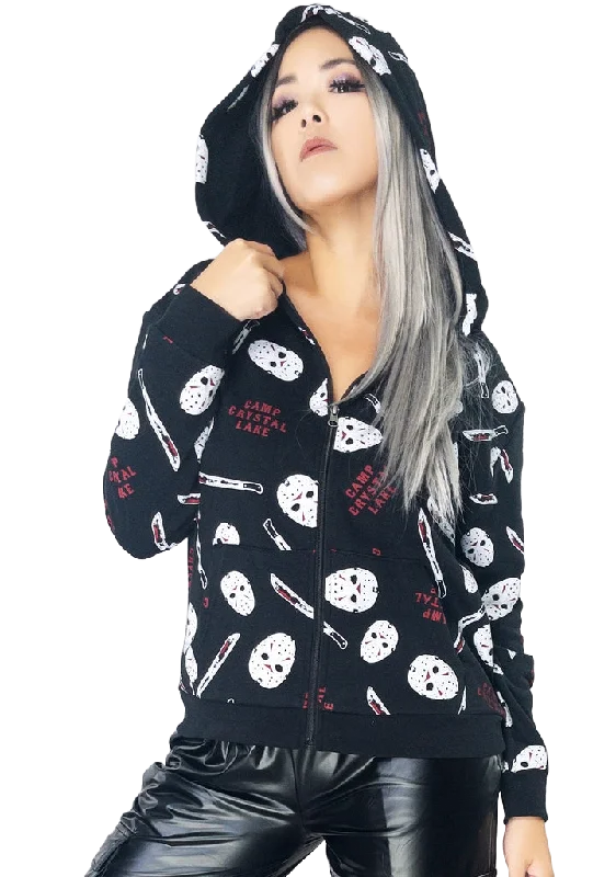 Friday the 13th Camp Crystal Lake Zip Up Hoodie