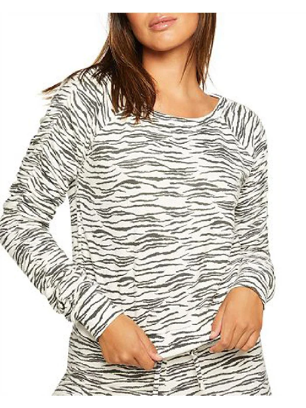 Bliss Womens Animal Print Knit Sweatshirt