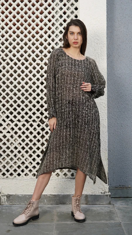 Fauna Linen Dress in Onyx