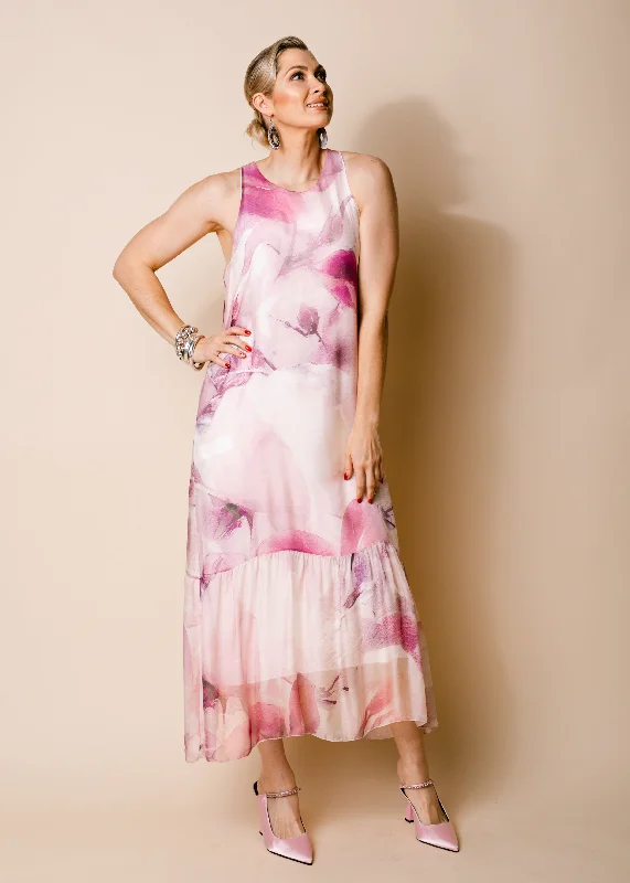 Haze Silk Dress in Blush