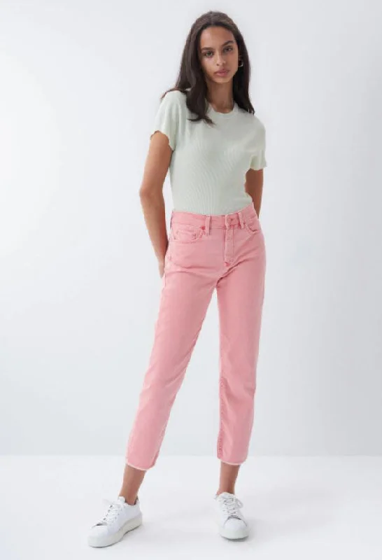 TRUE CROPPED SLIM JEANS, PINK COLOURED