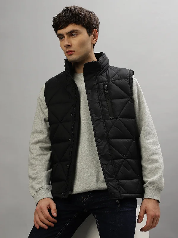 Antony Morato Men Solid Sleeveless Hooded Jacket