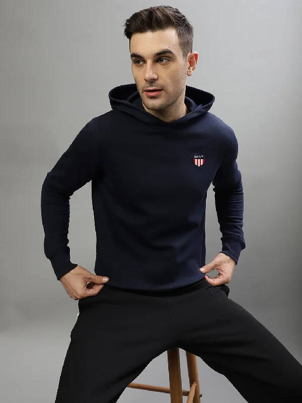 Gant Men Solid Hooded Full Sleeves Sweatshirt