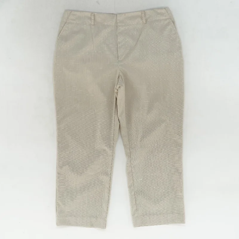 Beige Solid Active Pants