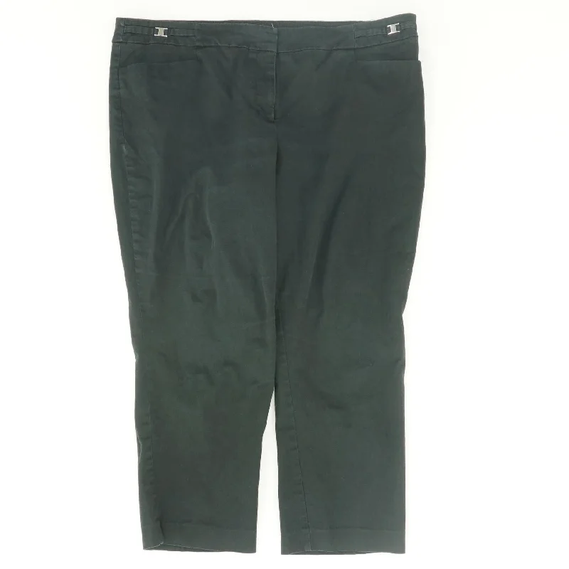 Black Solid Capri Pants