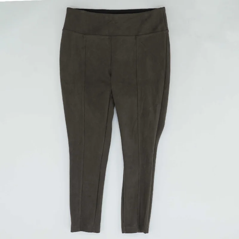 Brown Solid Dress Pants