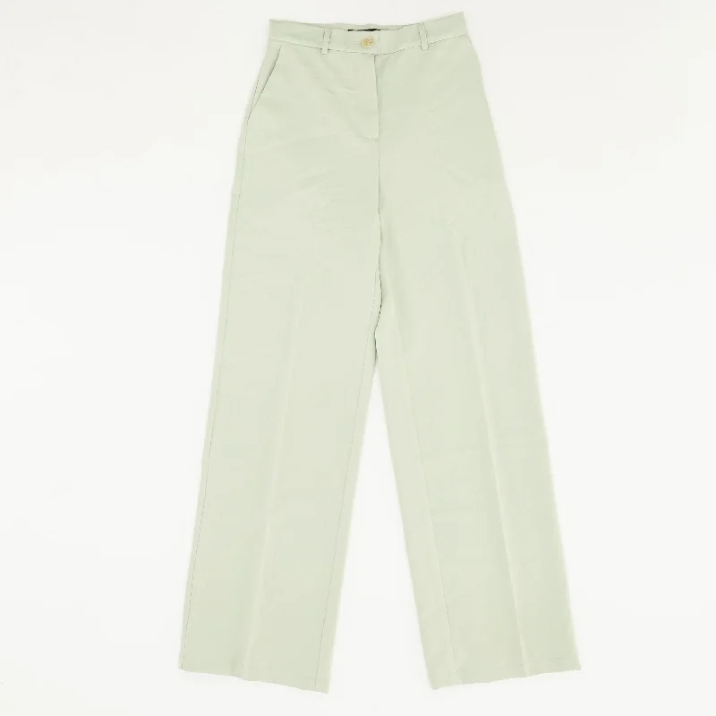 Green Solid Dress Pants