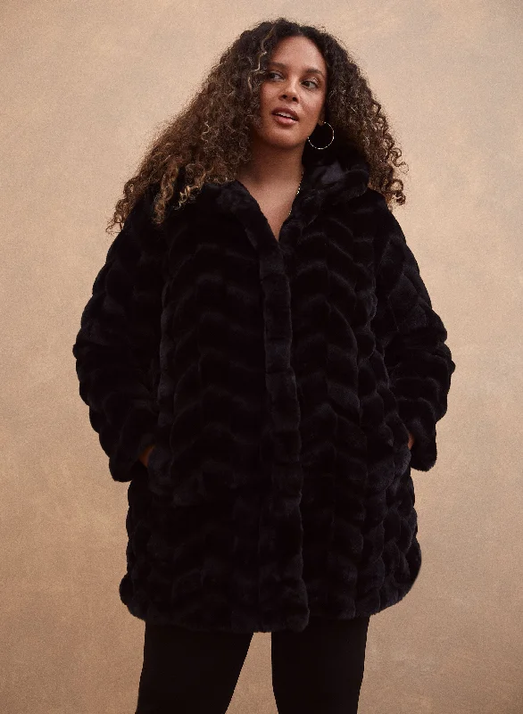 Hooded Faux Fur Coat