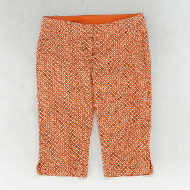 Orange Geometric Capri Pants