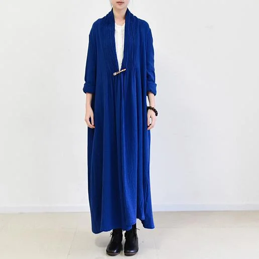 Rooyal blue plus size linen cardigans plus size maxi dress