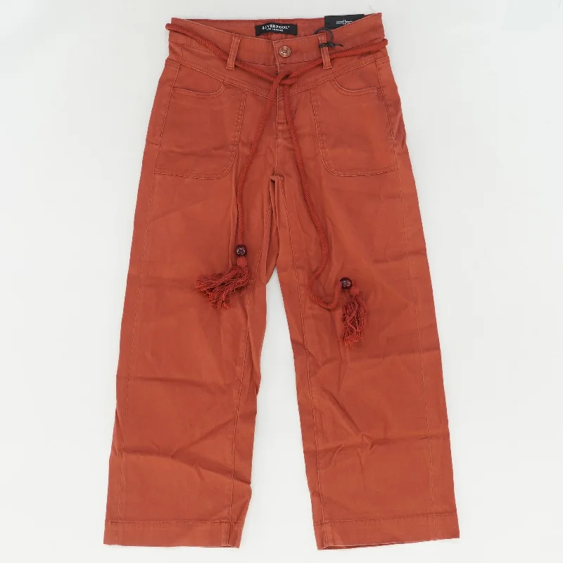 Rust Solid Capri Pants