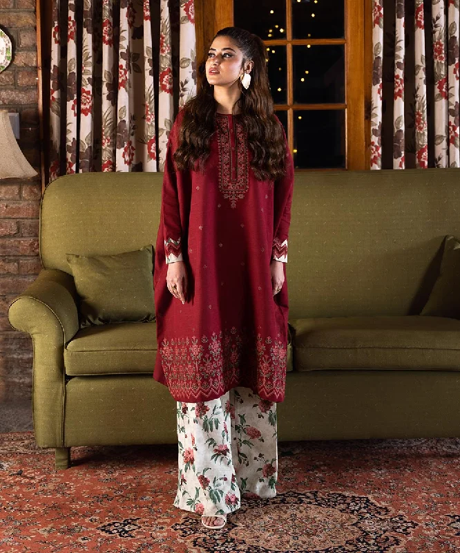 2 Piece - Embroidered Khaddar Suit