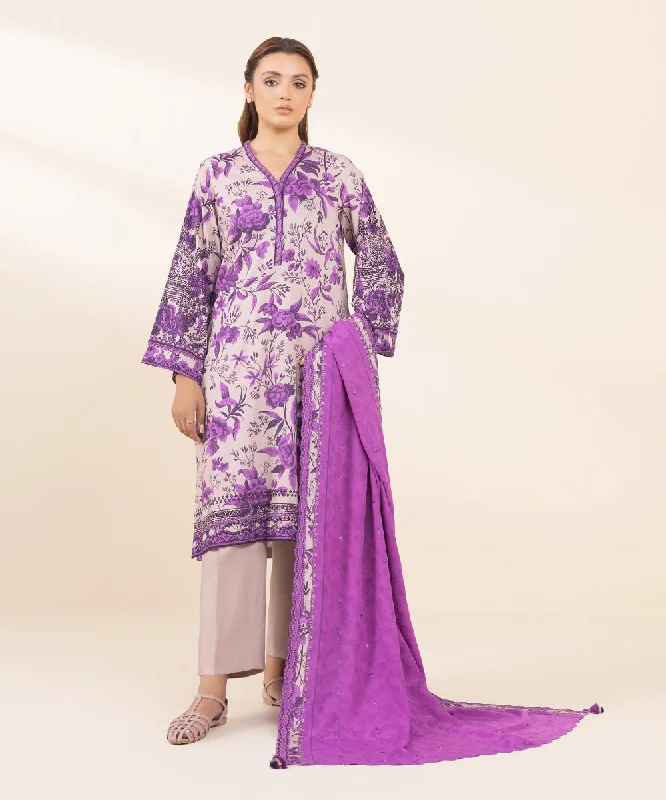 3 Piece - Embroidered Arabic Lawn Suit