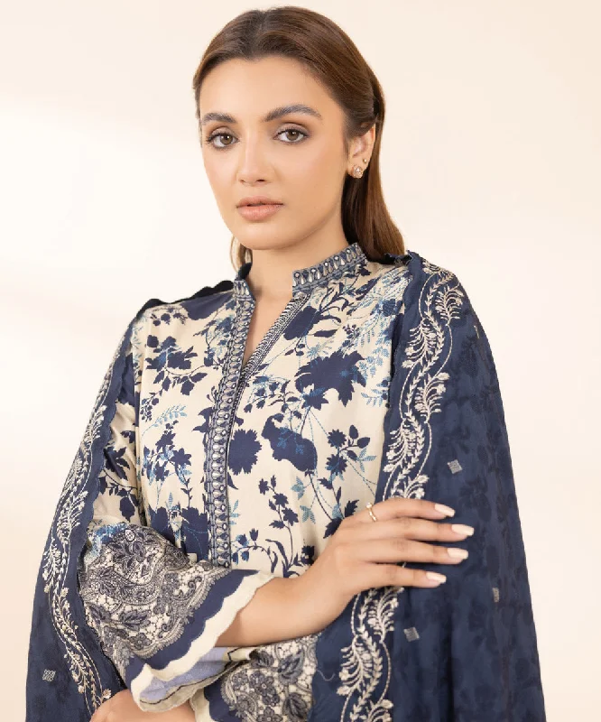 3 Piece - Embroidered Arabic Lawn Suit