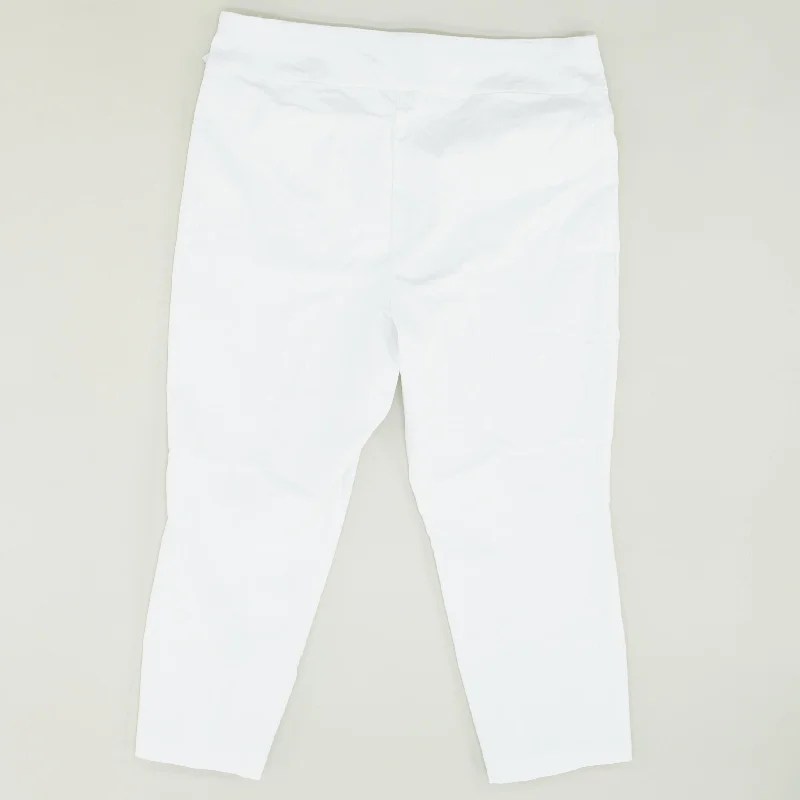 White Solid Pants