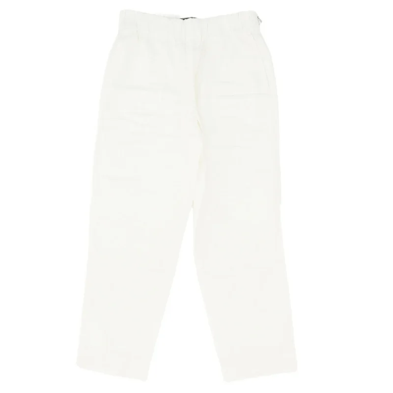 White Solid Pants