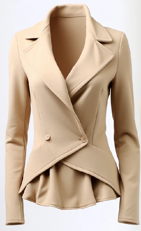 Women Cotton Beige Jacket