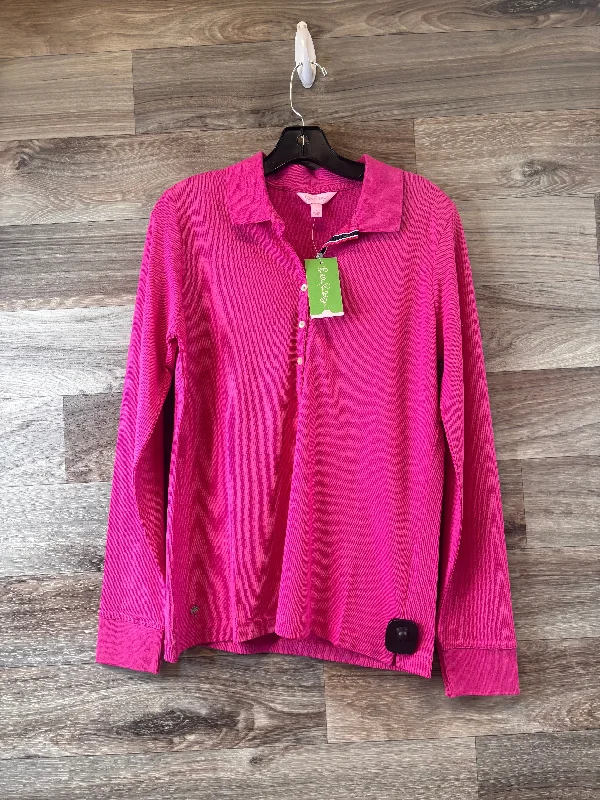 Top Long Sleeve Designer By Lilly Pulitzer In Pink, Size: L