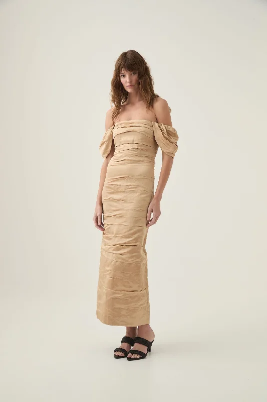 Zara Gathered Midi Dress