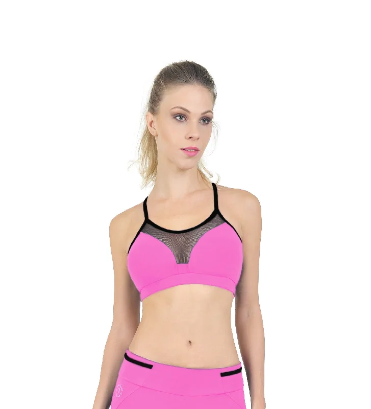 Bia Brazil Padded Y Back Bra With Mesh BT3363 Bubble Gum pink/Black