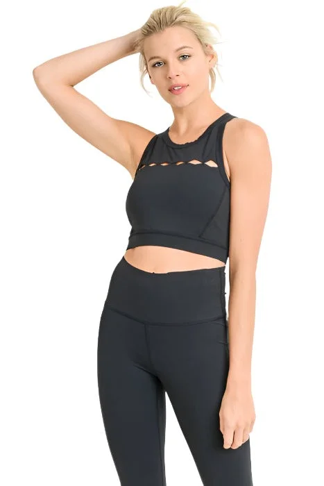 Mono B Row Of Rhombus Sports Bra AT2180 Black