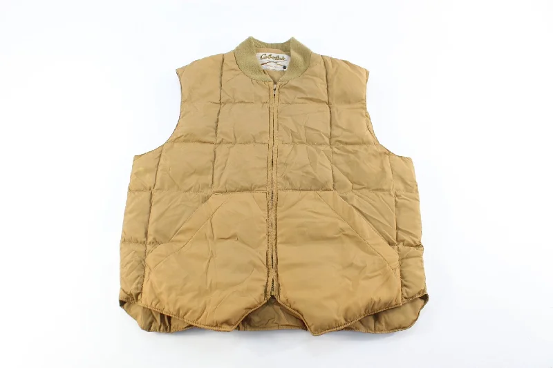 70's Cabela's Brown Puffer Zip Up Vest