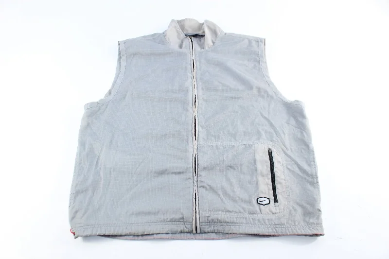 Nike Embroidered Logo Light Grey Zip Up Vest